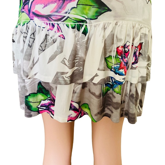 Y2K Cyber Studded Colorful Ruffle Skirt Dress Size Small - Picture 4 of 7